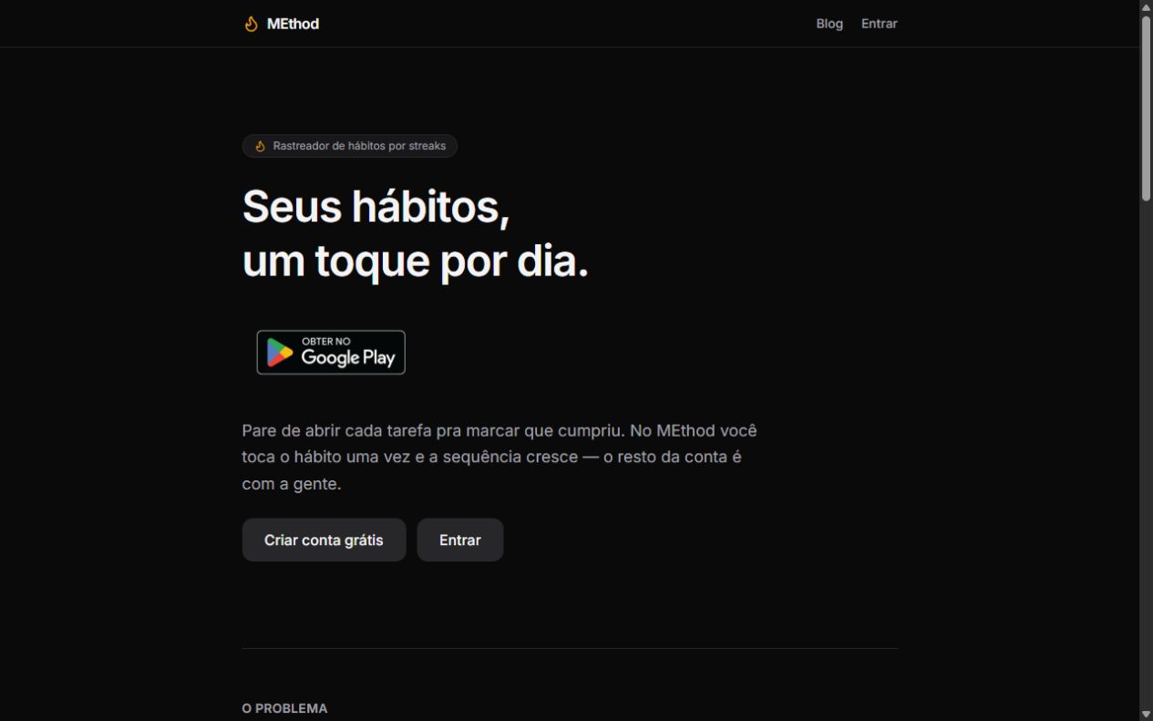 Landing page web do MEthod
