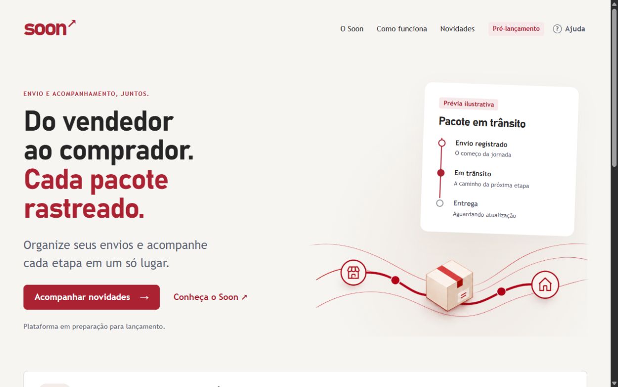 Landing page web de Soon